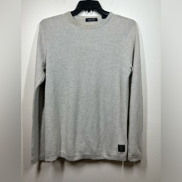 Scotch & Soda LIGHT GREY Textured Crewneck Sweater Pull Over Size M - Picture 1 of 11